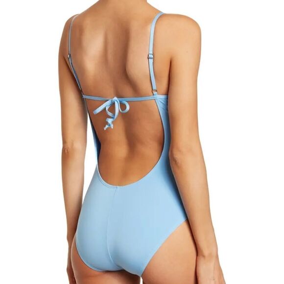BECCA Sky Color Code Plunge One-Piece Swimsuit Sz- Lrg - Picture 4 of 12